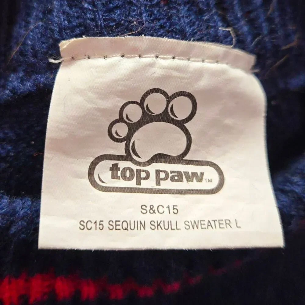 Top Paw skull and crossbones dog sweater L